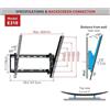Barkan Mounting Systems Barkan supporto a parete per TV piatto/curvo E310+, inclinabile, 29-65", peso massimo (capacità di carico) 50 kg, nero