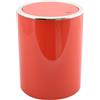 MSV serie bagno "ASPEN" design bidone per cosmetici bidone a pedale bidone con coperchio basculante bidone per rifiuti 6 litri (ØxH): circa 18,5 x 26 cm rosso