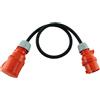 NWP Adattatore NWP CEE da 16A 400V a 32A 400V corrente forte - Cavo di collegamento da 1m - IP44 - Cavo flessibile in gomma 5x2,5mm²