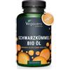 Vegavero Olio di semi di cumino nero biologico | 180 capsule | spremuto a freddo | acido linoleico, acido oleico, timochinone e vitamina E | vegan