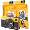 Kodak Mini Shot 2 Retro Digital Instant Camera/ Dimensioni foto 5,3x8,6 cm/ Include 2x carta fotografica/ Giallo
