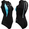 CRESSI Thermo Flex costume da donna in morbido neoprene da 2 mm a doppio strato, ideale per nuoto, snorkeling e acquagym, Nero/Acquamarina, M