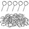 MOGADEE® 10 viti a occhiello in acciaio inox, occhielli a vite in acciaio inox M5, 65 mm, vite ad anello, ganci per gancio a vite, occhielli a vite con filettatura in legno, ganci per appendere una