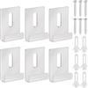Swpeet Set di 6 clip per specchio in metallo argentato, con viti, set di clip per specchio largo, clip per montaggio a parete, senza cornice