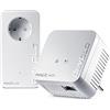 devolo Mini Starter Kit Magic 1 - 1200 WiFi, set compatto, 2 adattatori WiFi Powerline per una rete domestica sicura (1200 Mbit/s, 1 x connessione LAN Fast Ethernet, WiFi mesh, tecnologia G.hn) Bianco