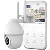 NIVIAN - Telecamera PTZ WiFi 2.4 Ghz Half4K 2560 x 1440, visione notturna a colori, rilevamento del movimento e umano, compatibile con Alexa e Google Home, controllo app tua, immagine Super HD 2.5 k