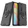 MaiJin Compatibile con Xiaomi Mi Note 10 Lite Cover, Custodia Armor Anello Cavalletto (Funziona con il Supporto Magnetico per Auto) Case Paraurti (Nero)