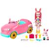 Enchantimals Bunnymobile - Automobile Convertibile con Bambola e Coniglietto Twist - Set da 10 Pezzi - Auto da 26 cm - Regalo per Bambini 3+ Anni