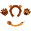 SDXCJY Costume da leone con orecchie di leone, paio di guanti, coda, perfetto per cosplay di bambini e adulti, Halloween, compleanno, carnevale, spettacoli teatrali.