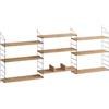 LBSIGN Libreria Sospesa Scaffali A Muro Stile Industriale Nero E Legno 216x85x20 Laba