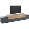 Web Furniture Mobile Porta TV 240 Cm Con 3 Ante A Ribalta Antracite E Rovere Corona