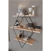 LBSIGN Mensola Industrial In Legno E Metallo 70x16x60 Nero E Legno Tetra