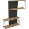 LBSIGN Mensola In Stile Industrial 65x19x96 Antracite E Legno Ellie