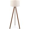 LBSIGN Lampada Treppiede Da Pavimento 38x140 Cm Design Moderno 60W Marrone E Ecru