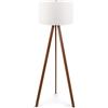 LBSIGN Lampada Treppiede Da Pavimento 38x140 Cm Design Moderno 60W Marrone E Bianco