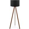 LBSIGN Lampada Treppiede Da Pavimento 38x140 Cm Design Moderno 60W Marrone E Nero