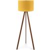 LBSIGN Lampada Treppiede Da Pavimento 38x140 Cm Design Moderno 60W Marrone E Giallo