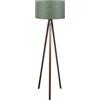 LBSIGN Lampada Treppiede Da Pavimento 38x140 Cm Design Moderno 60W Marrone E Verde