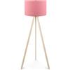 LBSIGN Lampada Treppiede Da Pavimento 38x140 Cm Design Moderno 60W Rovere E Rosa