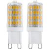 Eglo LED G9 set di 2 lampadine con base a perno, 2 lampade ciascuna da 3 Watt (equivalente a 30 Watt), 320 Lumen, lampada a pannocchia bianca neutra, 4000k, Ø 1,6 cm