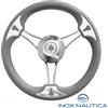 Savoretti Armando VOLANTE TIMONE Ø35 CM A 6 RAZZE CURVE INOX E POLIURETANO BARCA - GRIGIO - T22