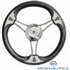 Savoretti Armando VOLANTE TIMONE Ø35 CM A 6 RAZZE CURVE INOX E POLIURETANO BARCA - NERO - T22