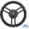 Savoretti Armando VOLANTE TIMONE Ø35 CM A 6 RAZZE INOX E POLIURETANO BARCA GOMMONE - NERO T27GHOST