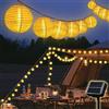 SALCAR 10m Luci Stringa Solari da Esterno, Solare Catena Luminosa di 40 luci LED con Lanterne in Tessuto Impermeabile Bianco, Estate Luci Solare Decorativa per Giardino - Bianco Caldo