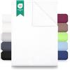 GREEN MARK Textilien lenzuolo piano 100% cotone - Lenzuolo classico senza elastico, morbido sulla pelle, facile da mantenere, lavabile ad alta temperatura - Bianco - 150 x 250 cm