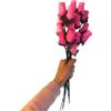 NARAMAKI Bouquet Fiori Legno da Regalo - 16 Pezzi Boccioli Legno Gambo Lungo - Confezione come dal Fiorista (Rosa)