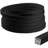 YCBTREE Profilo LED in silicone nero da 5 m, striscia LED flessibile diffusore a canale 12×12 mm per pannelli acustici con coperchi terminali e clip di montaggio, copertura di striscia LED impermeabile per