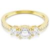 Swarovski Stilla Attract Anello, Gioiello Versatile per Occasioni Speciali con Cristalli Cry e Zirconia, Pietre Scintillanti a Taglio Round, Placcatura in Tonalità Oro, Taglia 60