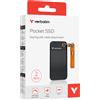 Verbatim Pocket SSD 2 TB USB tipo-C 3.2 Gen 2 (3.1 Gen 2) Nero, Arancione