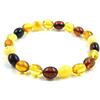 Amber Jewelry Shop Bracciale in ambra (19 cm) - 100% ambra baltica lucidata - Bracciali in ambra reale - Bracciale unisex (arcobaleno), 19 cm, Pietra