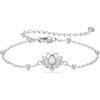 Kerraom Bracciale Fiore di Loto con Opale in Argento 925 Donna，Bracciale Fiore di Loto Regolabile Chakra，Gioiello per Yoga, Meditazione e Regalo per Donne