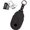 Ysbxitu Custodia protettiva per chiave in pelle goffrata adatta per Mercedes Benz Classe C W206 Classe S W223 GLC X254 EQS V297 EQE V295 Personalizzato Telecomando Cover Nero