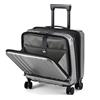 TydeCkare 16 Bagaglio a Mano con 2 Scomparti per Laptop, Valigia con Lucchetto TSA a Doppio Controllo, YKK, 4 Ruote Girevoli, per Di Lavoro, Grigio Argento