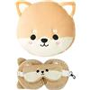 Puckator CUSH230, Cuscino da Viaggio con Maschera Relaxeazzz - Cane Shiba - Animali Dolci
