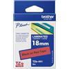 Brother TZE441, Nastro Laminato Originale, 18 mm x 8 metri | Colore Nero su Sfondo Rosso. Per etichettatrici serie P-Touch