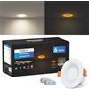 KEELED Faretti LED da Incasso per Cartongesso con Luce Notturna, 6W, 3 Colori Selezionabili 3000K/4000K/6000K, 230V, Foro 70-85mm, Confezione da 6