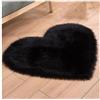 TSWNG Tappeto a forma di cuore, nero, in finta pelliccia di pecora, in pelliccia sintetica, morbido tappeto decorativo per camera da letto, soggiorno, tappeto decorativo per sedia (40 x 50 cm)