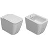 Ceramica Globo Stone wc+bidet+sedile rallentato a terra bianco lucido codice prod: ST001BI ST009BI ST020BI