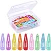 Jinlaili 30 Pezzi Mini Fermagli per Capelli a Scatto, Mollette per Capelli Tinta Unita, Carino Fermagli per Capelli in Metallo, Snap Capelli Clip Colorate, Barrette a Scatto per Bambini Ragazz Donne