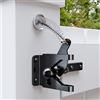 SANKEYTEW Gravity Garden Gate Latch, serratura automatica in acciaio, autobloccante, molla con chiusura regolabile, corda in nylon, adatta per recinzioni in metallo e legno, nero