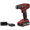 Einhell Trapano a batteria TC-CD 18/35-2 Li (1x,1,5 Ah) Power X-Change (18V, 35Nm, mandrino a serraggio rapido da 10 mm, 1 batteria da 1,5 Ah + caricabatterie),Versione 2024