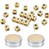NBEADS 2 set di Dadi per Cruciverba, Set di Intrattenimento con Dadi con Lettere, Attività di Gioco di Parole con Lettere per Viaggi, Campeggio con Scatole Stoccaggio Portatili, Platino