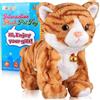Marsjoy Modello giallo peluche gatto farcito animale interattivo gatto robot giocattolo, Barking Meow gattino controllo touch, animale domestico elettronico per gatti, giocattolo animato per ragazza bambina: