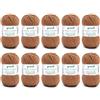 Gründl Lana Baby Cotton - Lana per Bambini per Maglia e Uncinetto - Resistente e Facile da Lavare - 50% Cotone, 50% Poliacrilico - 10 Gomitoli da 50g/140m - Ferri 3,5-4,5 - Marrone Ruggine