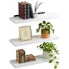 Relaxdays Mensole da Parete Relaxdays, Set da 3, Effetto Legno, Metallo, per Soggiorno, Ingresso, Cucina, Varie Misure e Colori