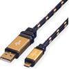 ROLINE Cavo USB 2.0 ROLINE GOLD, da Tipo A a Micro B, 1,8 m, confezione blister